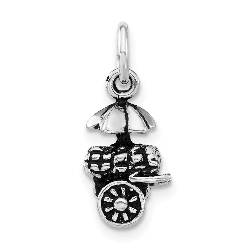 Sterlingsilber 3-d Poliert & Antikisiert Fruit Cart Charm