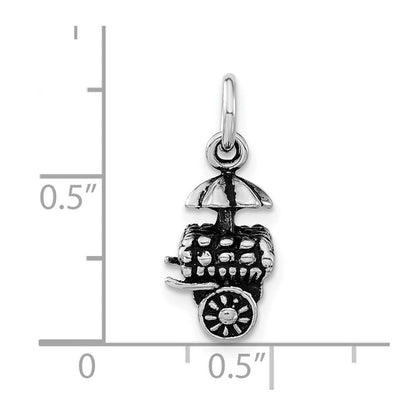 Sterlingsilber 3-d Poliert & Antikisiert Fruit Cart Charm