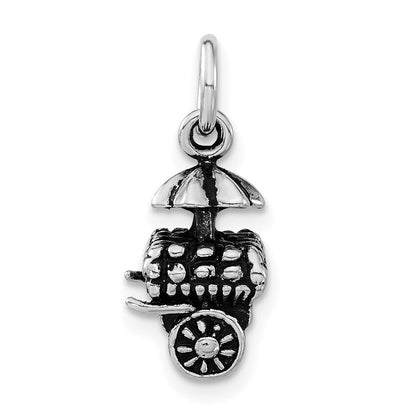 Sterlingsilber 3-d Poliert & Antikisiert Fruit Cart Charm