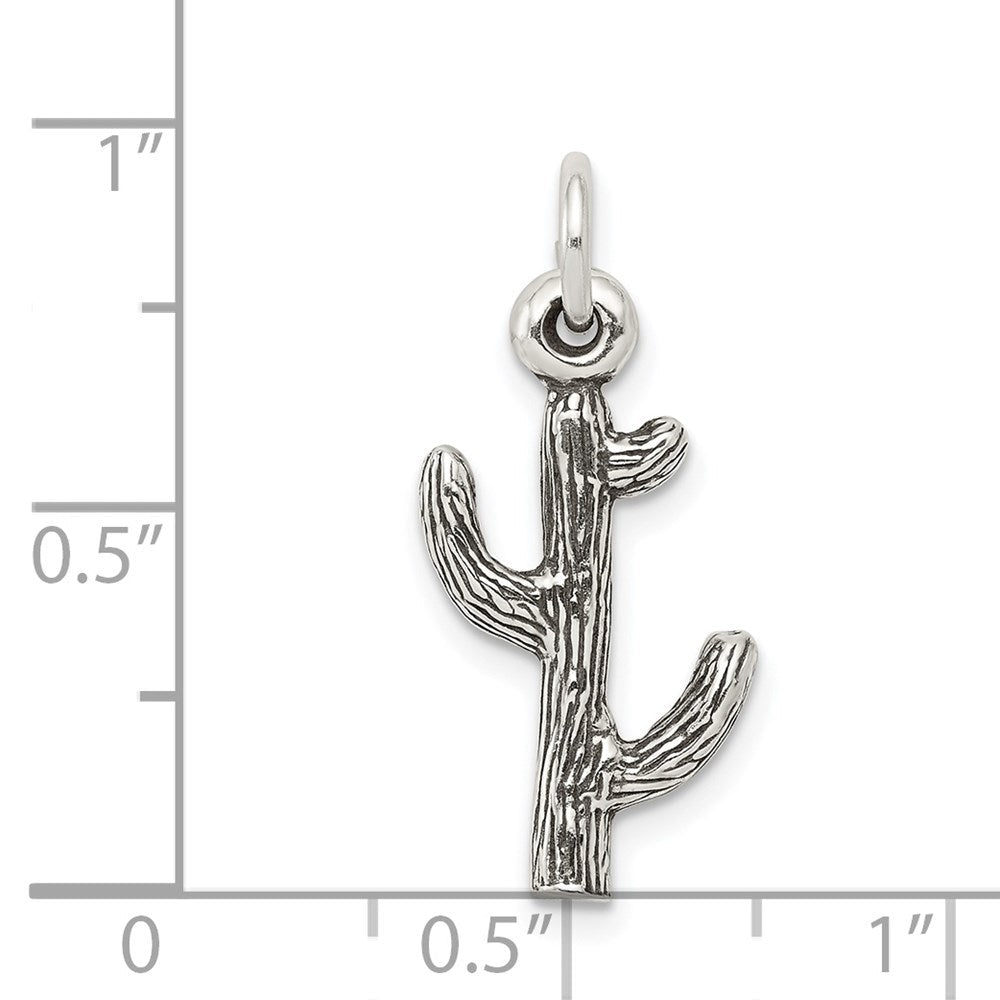 Sterlingsilber Antikisiert Cactus Charm