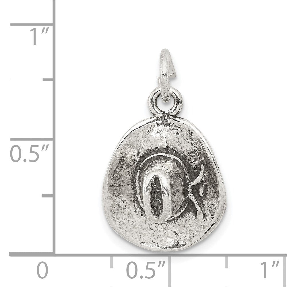 Sterlingsilber Antikisiert Cowboy Hat Charm