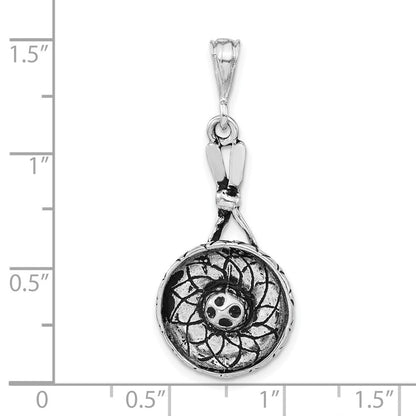 Sterlingsilber Poliert & Antikisiert Sombrero Charm