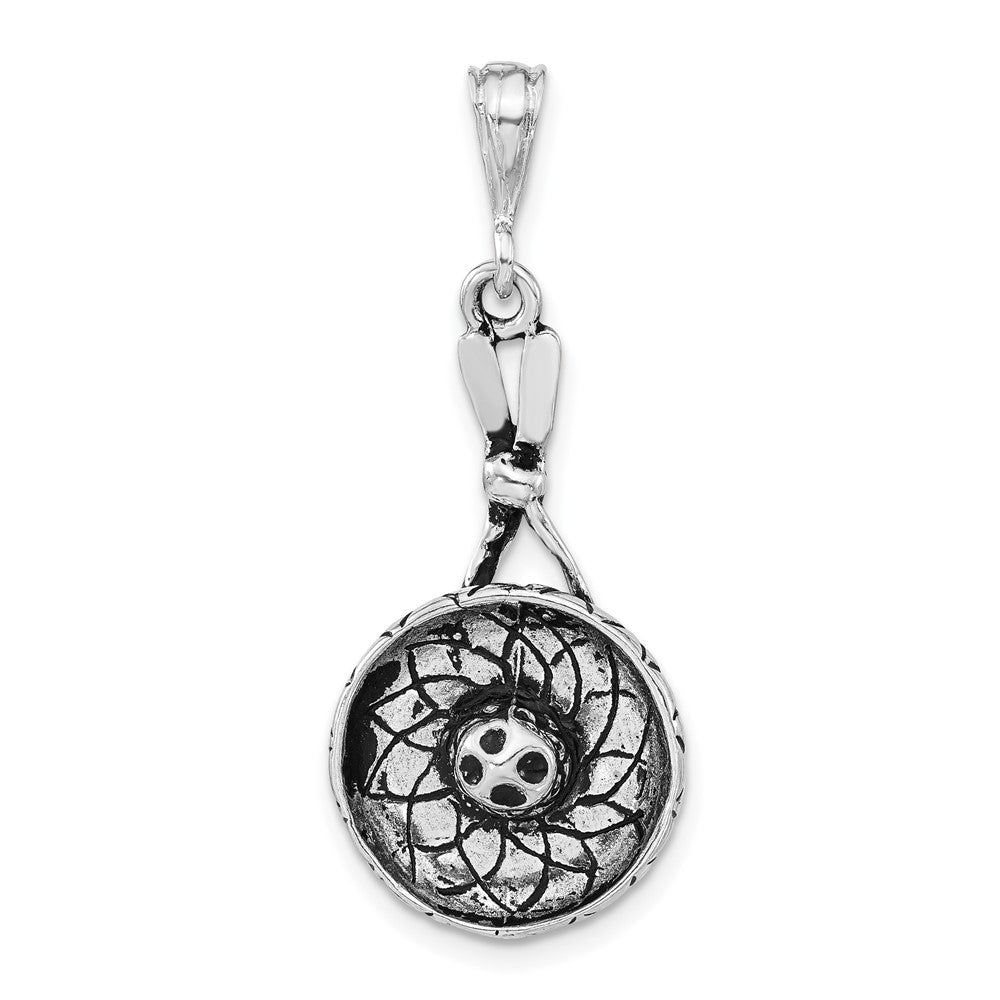 Sterlingsilber Poliert & Antikisiert Sombrero Charm