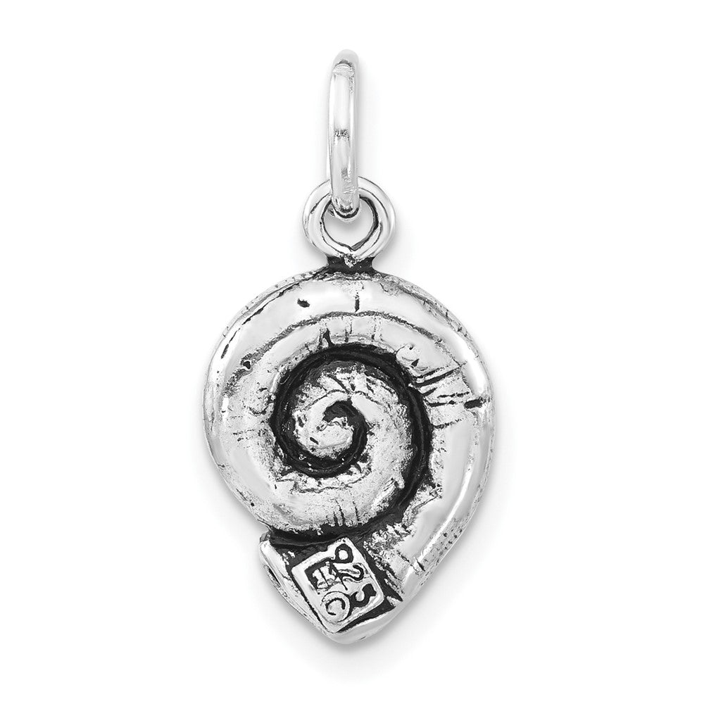 Sterlingsilber 3-d Poliert & Antikisiert Seashell Charm