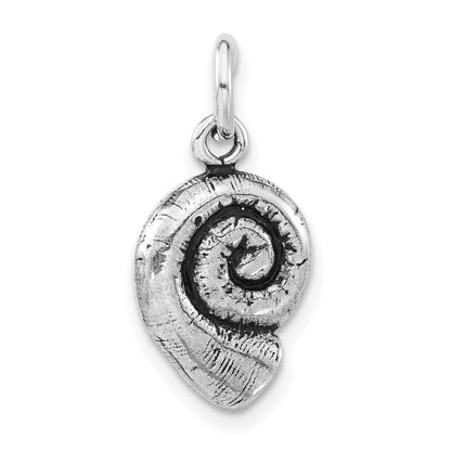 Sterlingsilber 3-d Poliert & Antikisiert Seashell Charm
