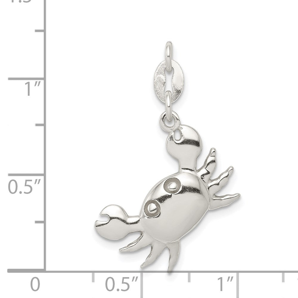 Sterlingsilber Poliert Krabbe Charm