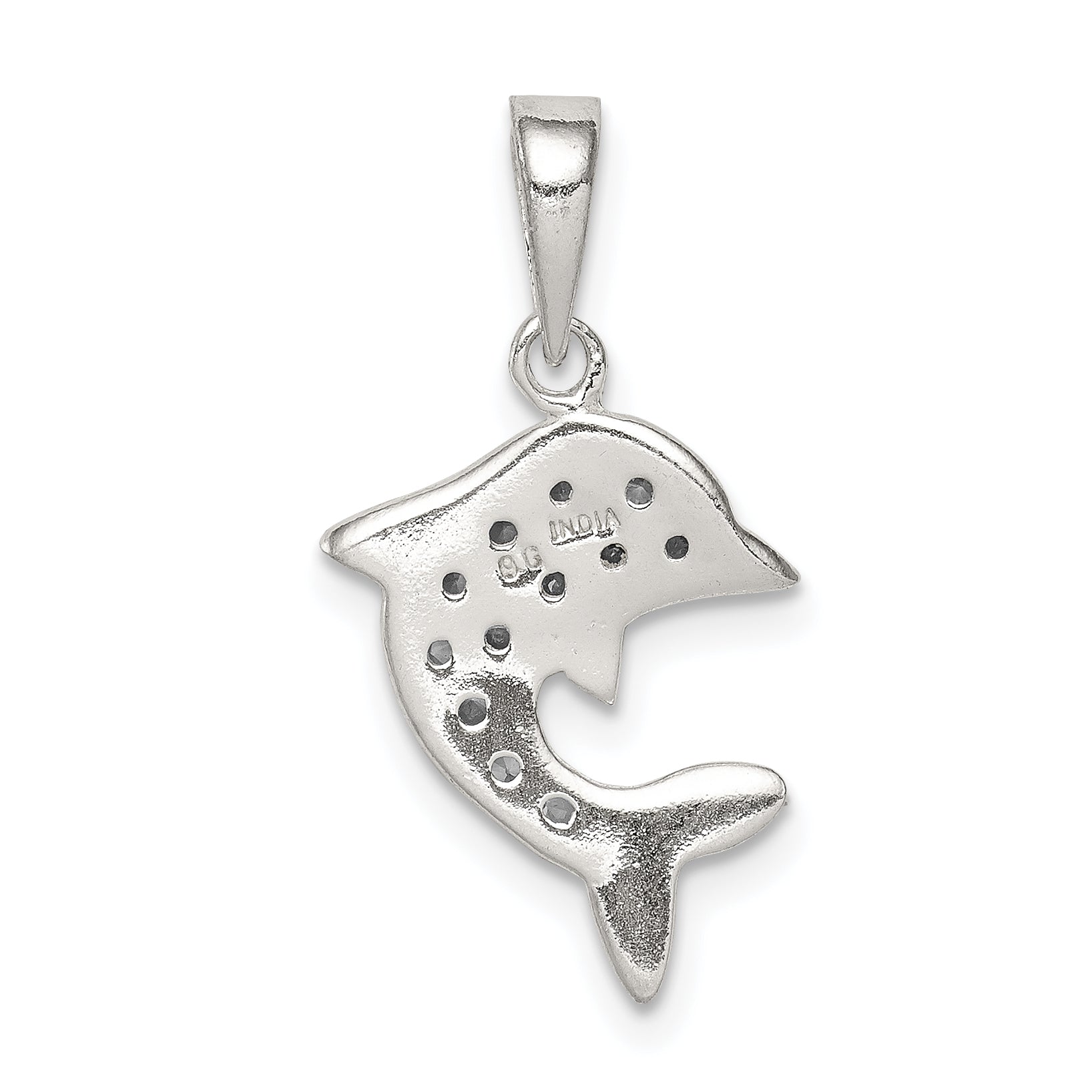 Sterlingsilber mit Zirkonia Delfin Anhänger
