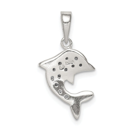 Sterlingsilber mit Zirkonia Delfin Anhänger