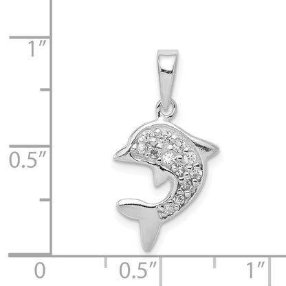 Sterlingsilber mit Zirkonia Delfin Anhänger