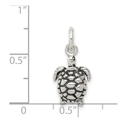Sterlingsilber Antikisiert Schildkröte Charm