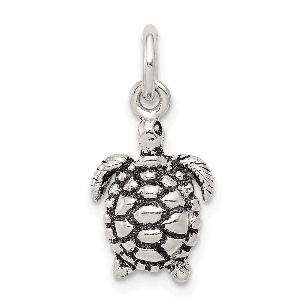 Sterlingsilber Antikisiert Schildkröte Charm