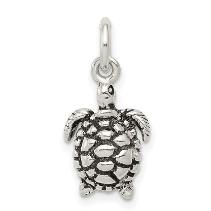 Sterlingsilber Antikisiert Schildkröte Charm