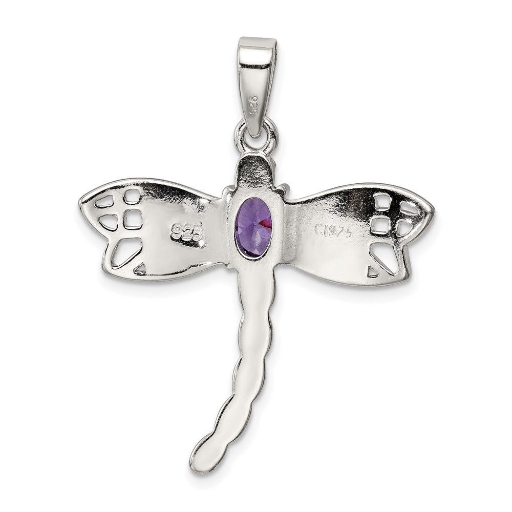 Sterlingsilber Rhodiniert Creat. Opal Libelle Amethyst Anhänger