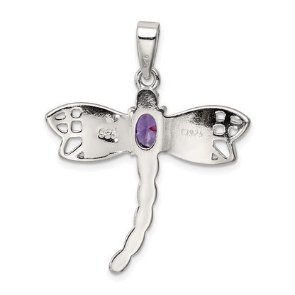 Sterlingsilber Rhodiniert Creat. Opal Libelle Amethyst Anhänger