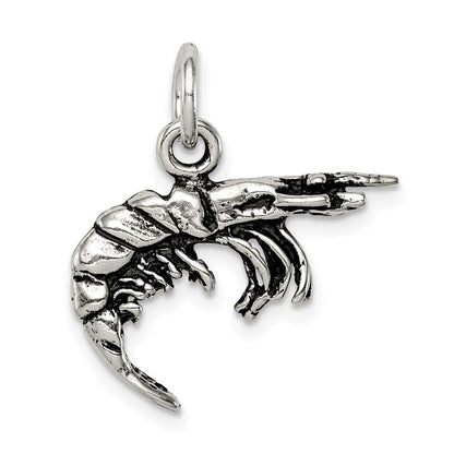 Sterlingsilber Antikisiert Shrimp Charm