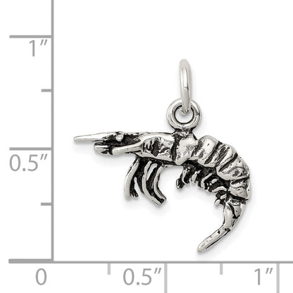 Sterlingsilber Antikisiert Shrimp Charm
