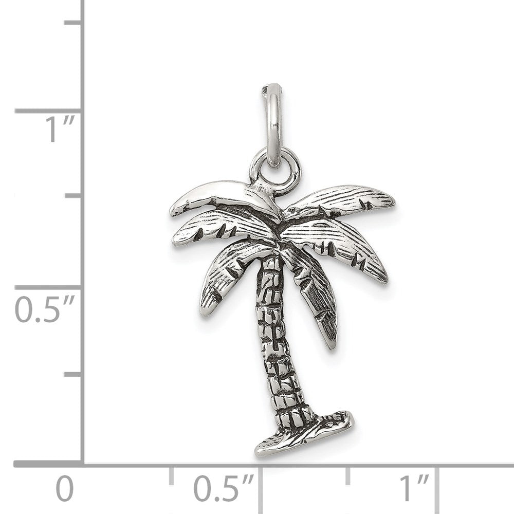 Sterlingsilber Antikisiert Palme Baum Charm