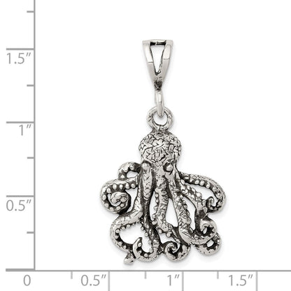 Sterlingsilber Antikisiert Octopus Charm