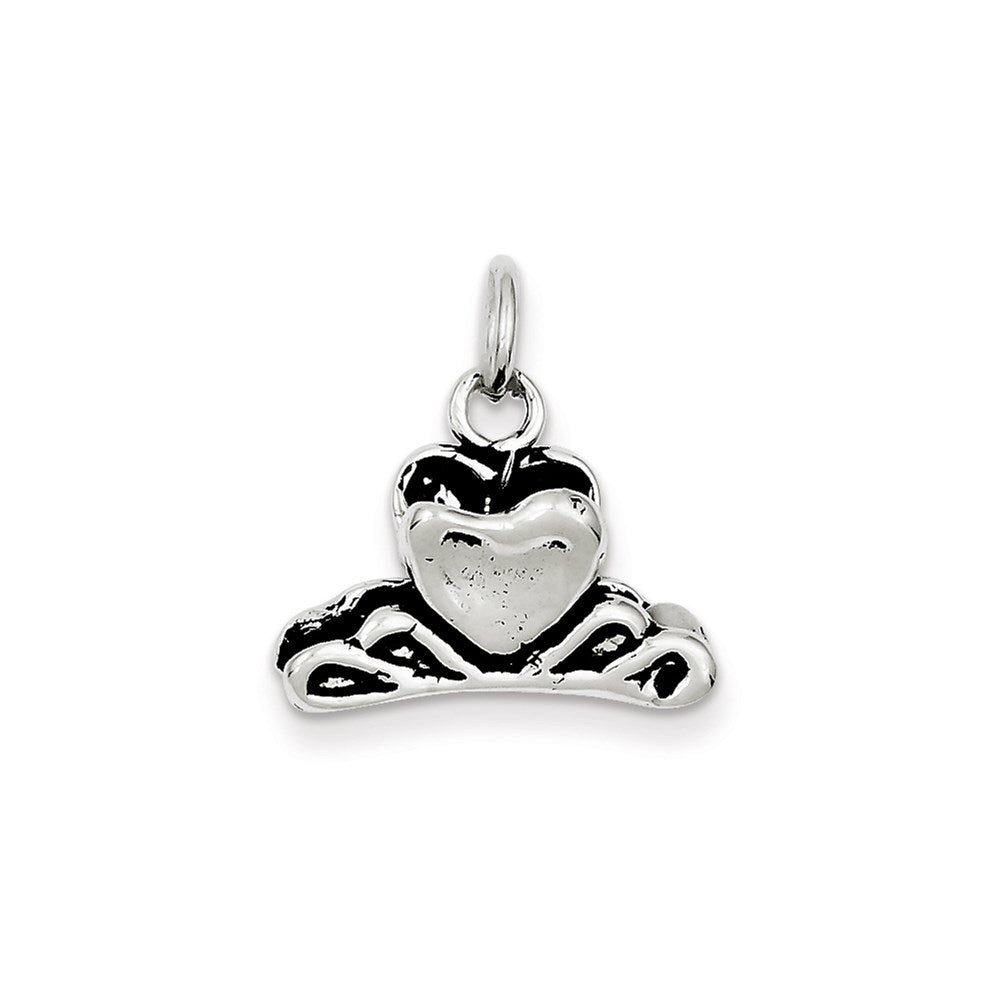 Sterlingsilber Antikisiert Herz Hair Klammer Charm