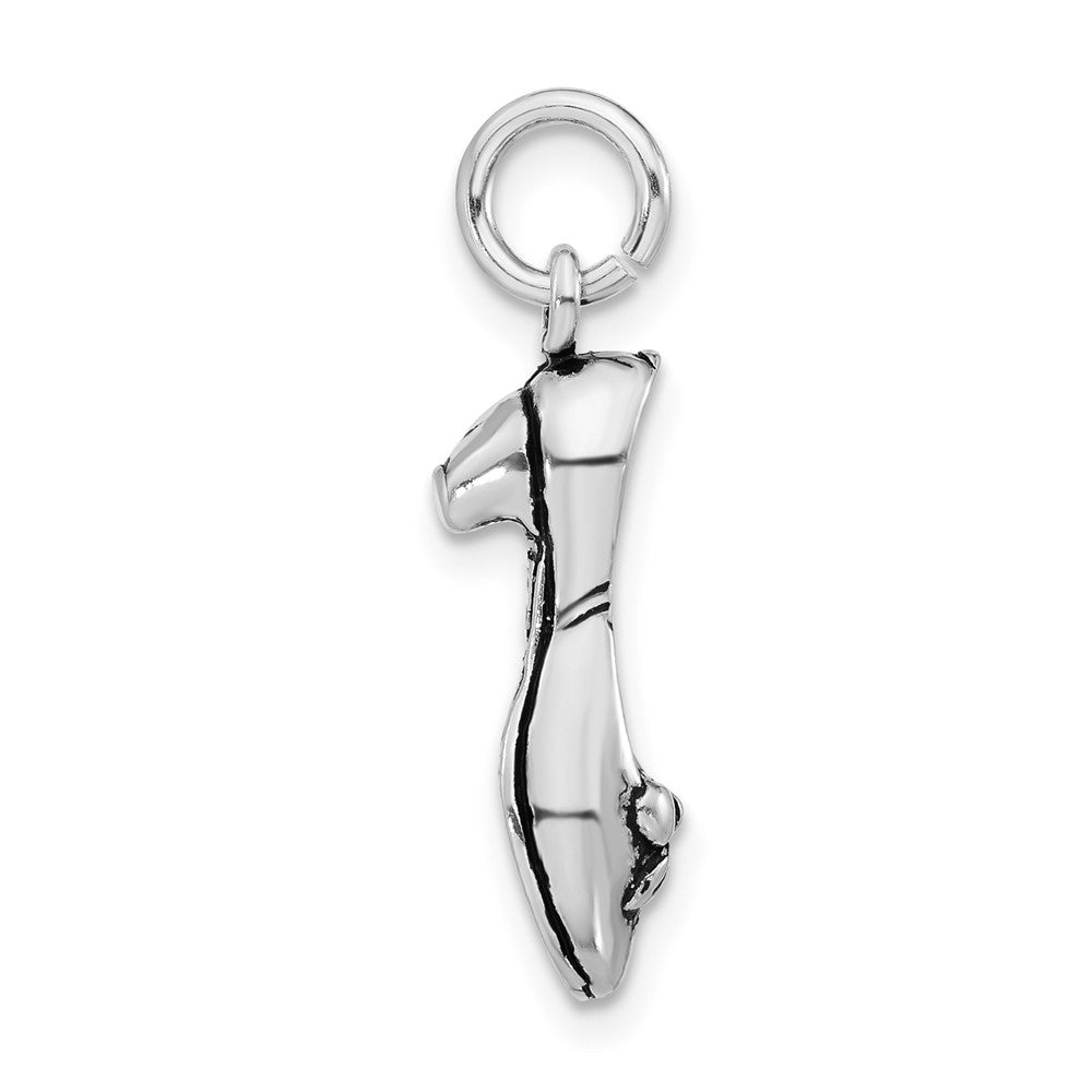 Sterlingsilber 3-d Poliert & Antikisiert Hoch Heel Charm