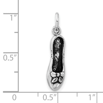 Sterlingsilber 3-d Poliert & Antikisiert Hoch Heel Charm