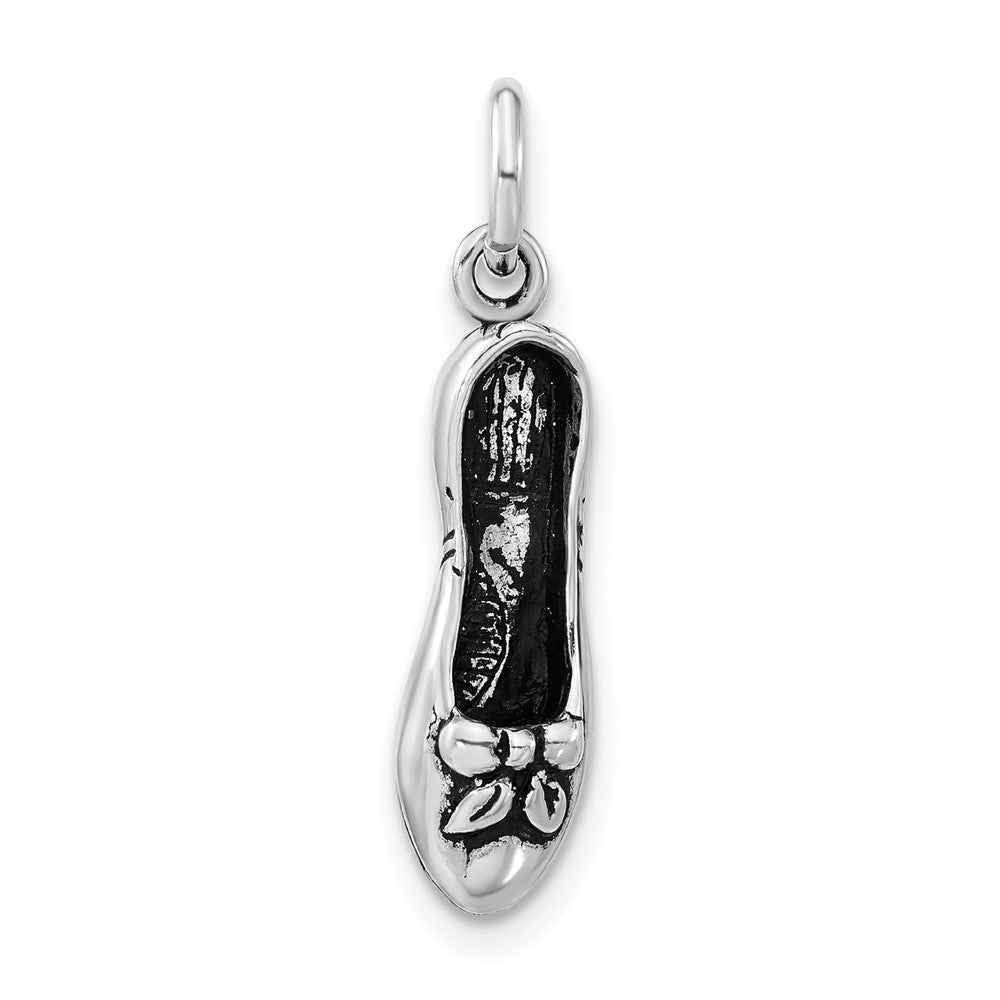 Sterlingsilber 3-d Poliert & Antikisiert Hoch Heel Charm