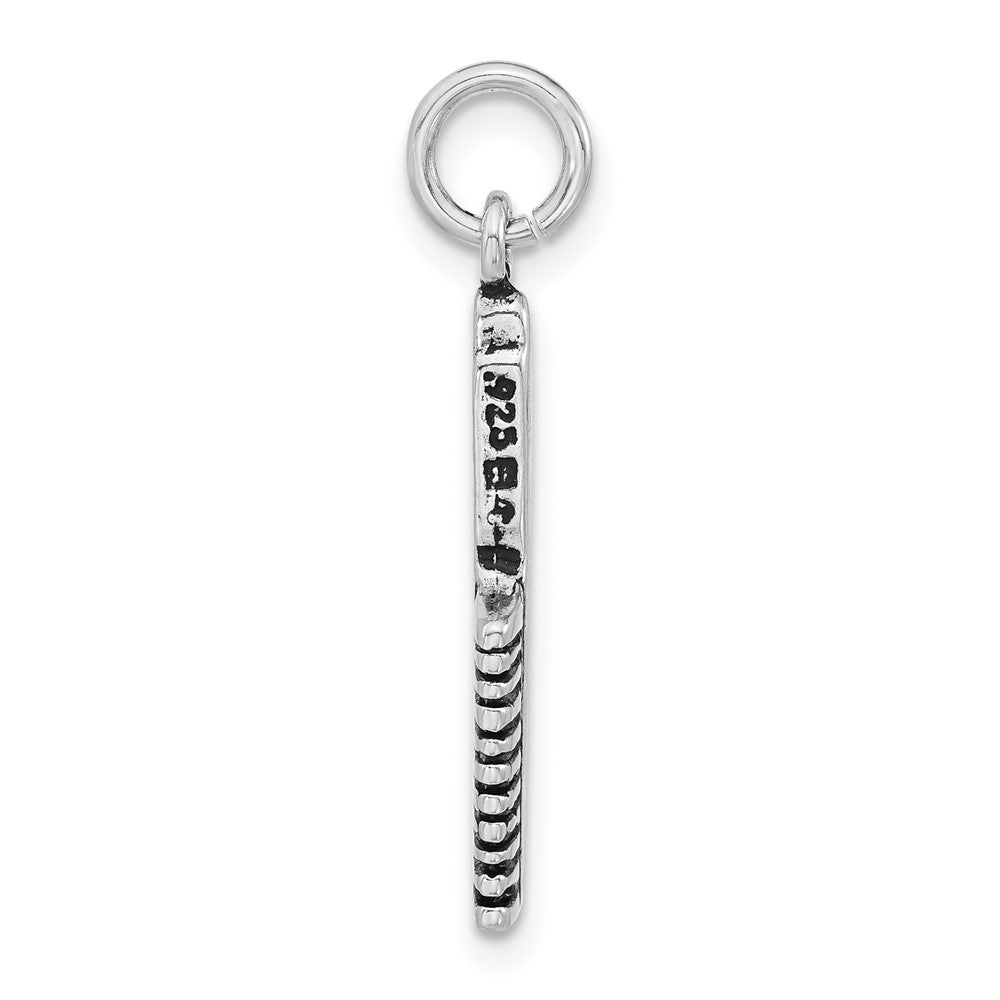 Sterlingsilber Poliert & Antikisiert Hair Comb Charm