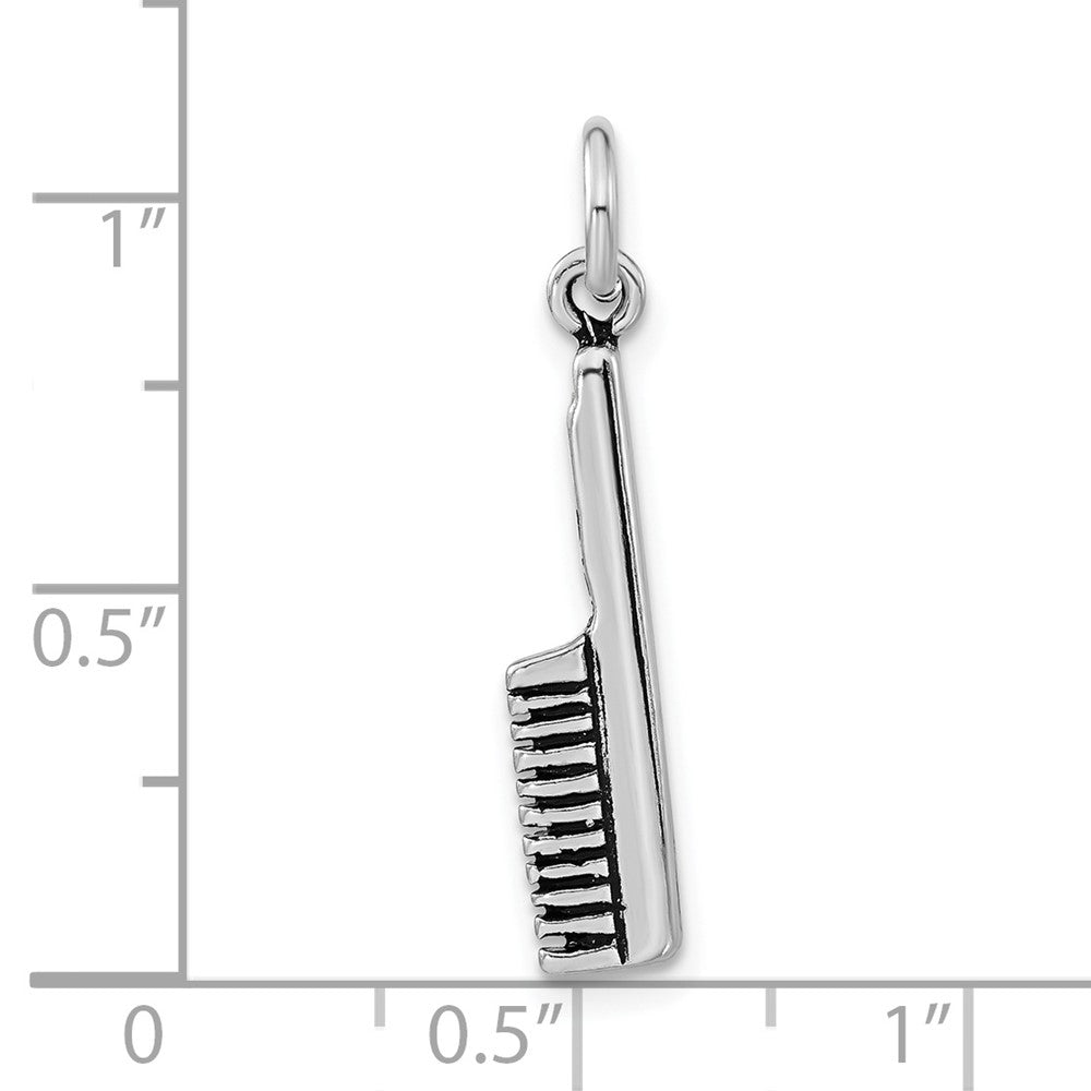 Sterlingsilber Poliert & Antikisiert Hair Comb Charm