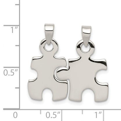 Sterlingsilber Poliert Puzzle Pieces Anhänger
