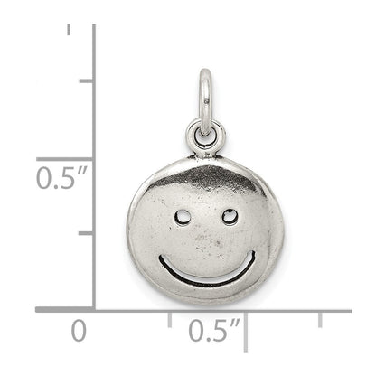 Sterlingsilber Antikisiert Smiley Face Charm
