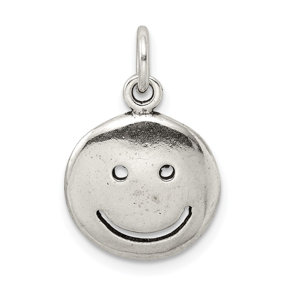 Sterlingsilber Antikisiert Smiley Face Charm