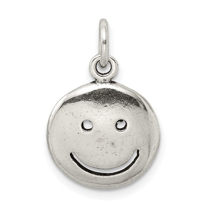Sterlingsilber Antikisiert Smiley Face Charm