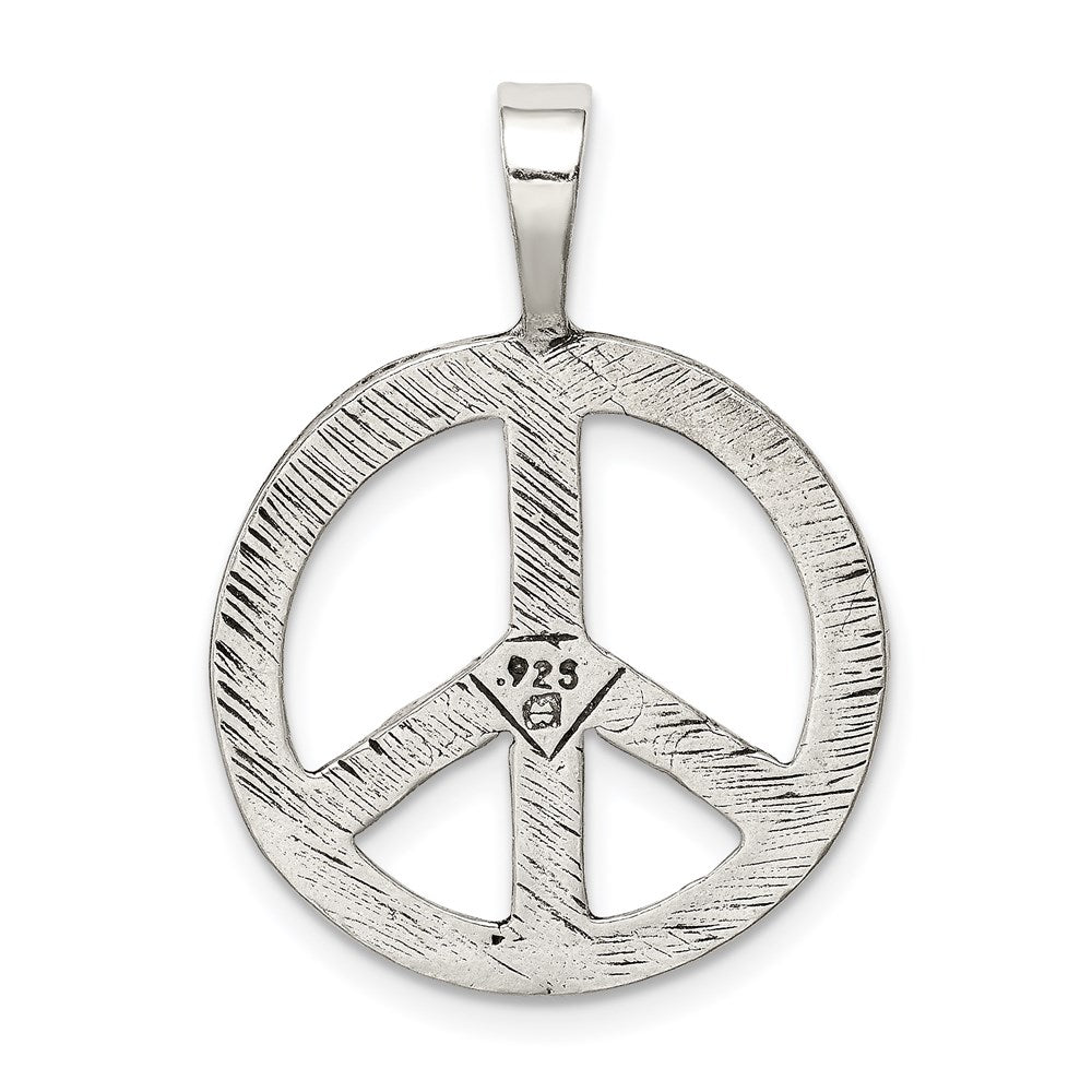 Sterlingsilber Antikisiert Frieden Zeichen Charm