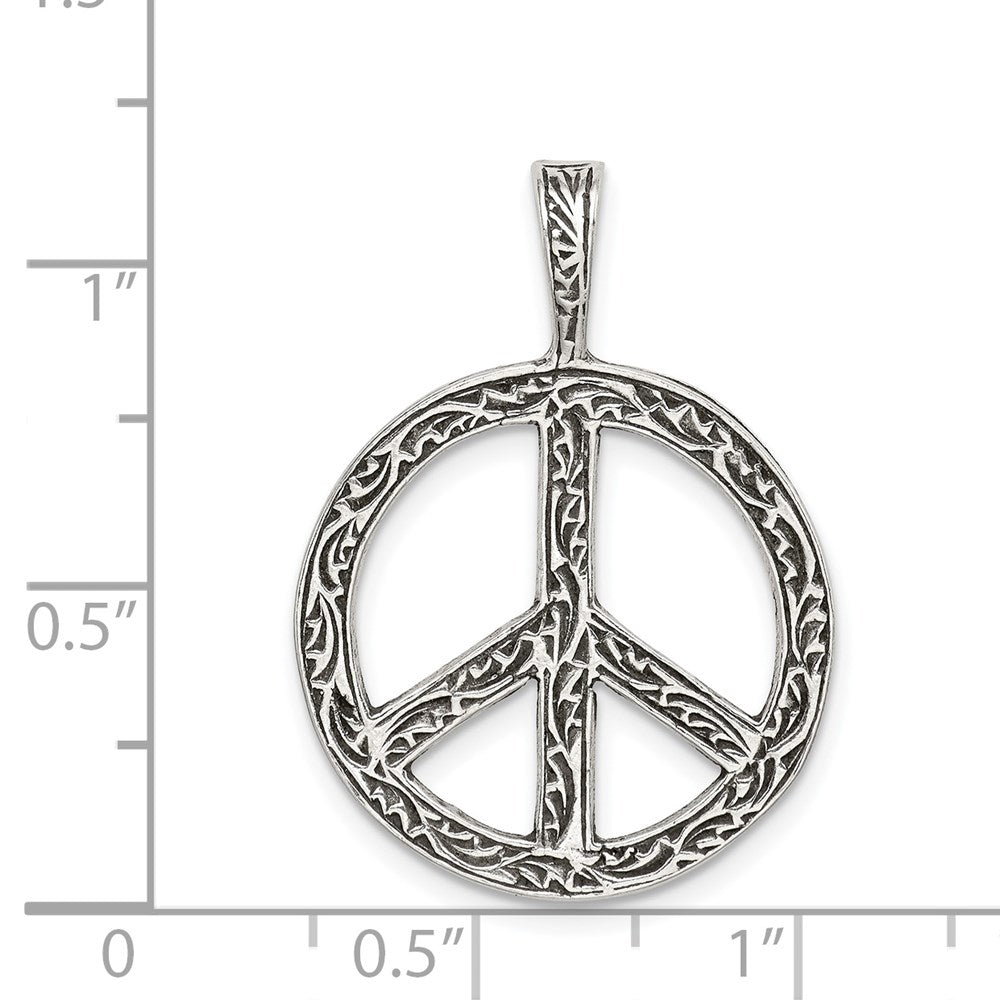 Sterlingsilber Antikisiert Frieden Zeichen Charm