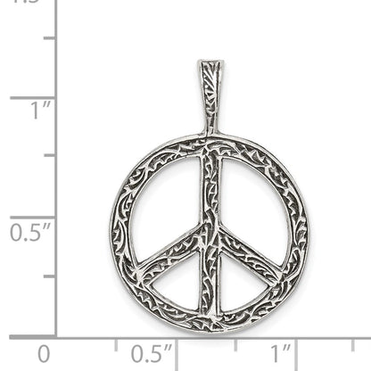 Sterlingsilber Antikisiert Frieden Zeichen Charm