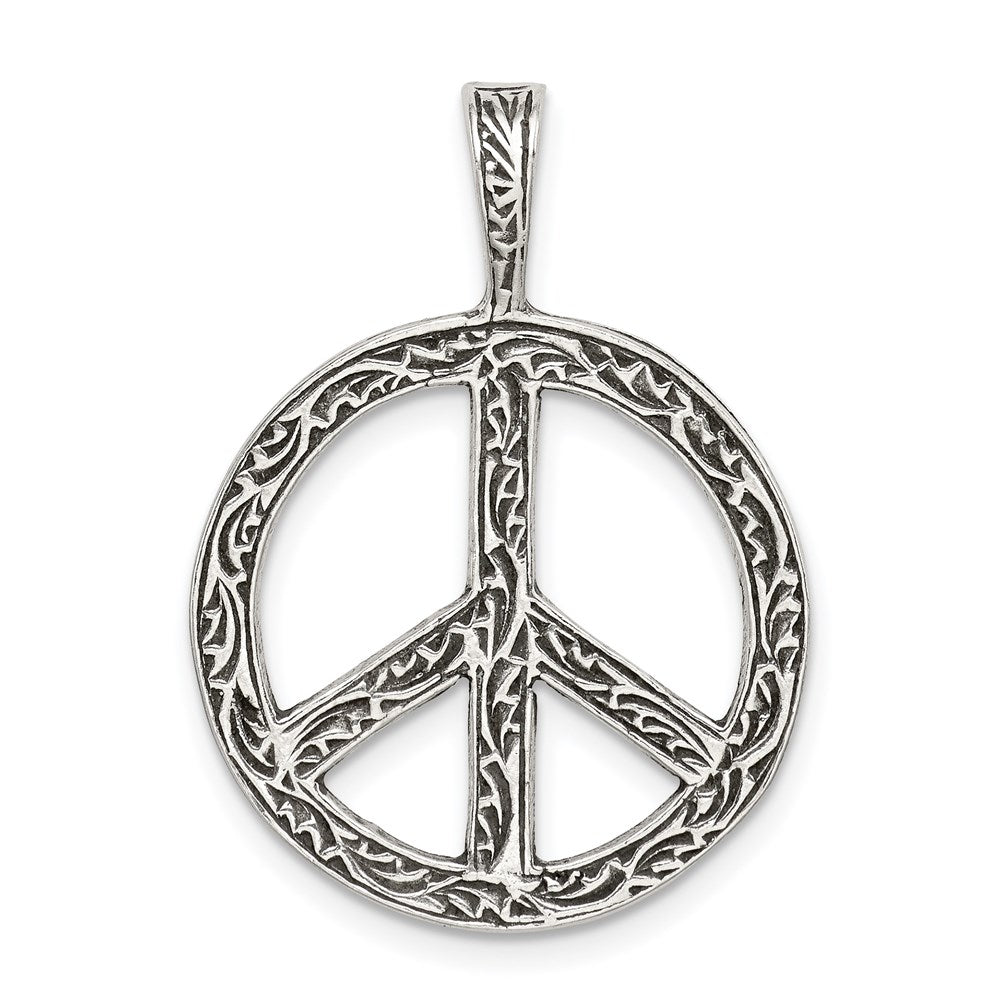 Sterlingsilber Antikisiert Frieden Zeichen Charm