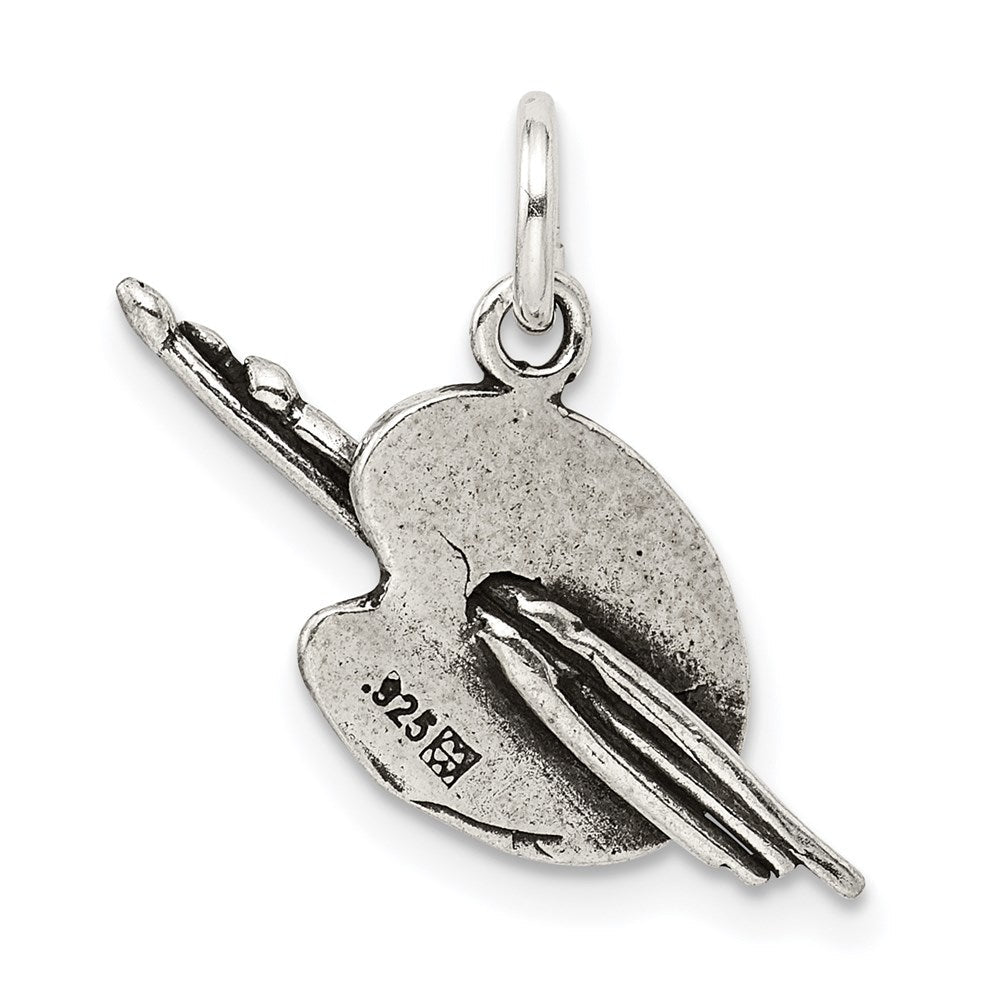 Sterlingsilber Antikisiert Artist Palette Charm