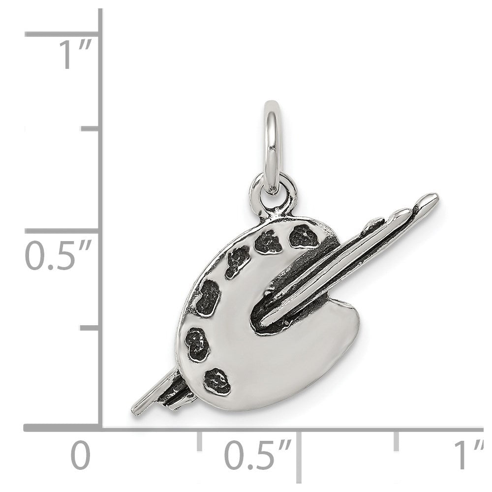 Sterlingsilber Antikisiert Artist Palette Charm