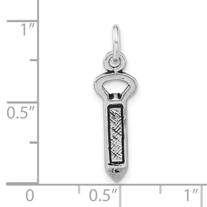 Sterlingsilber Poliert & Antikisiert Bottle Opener Charm