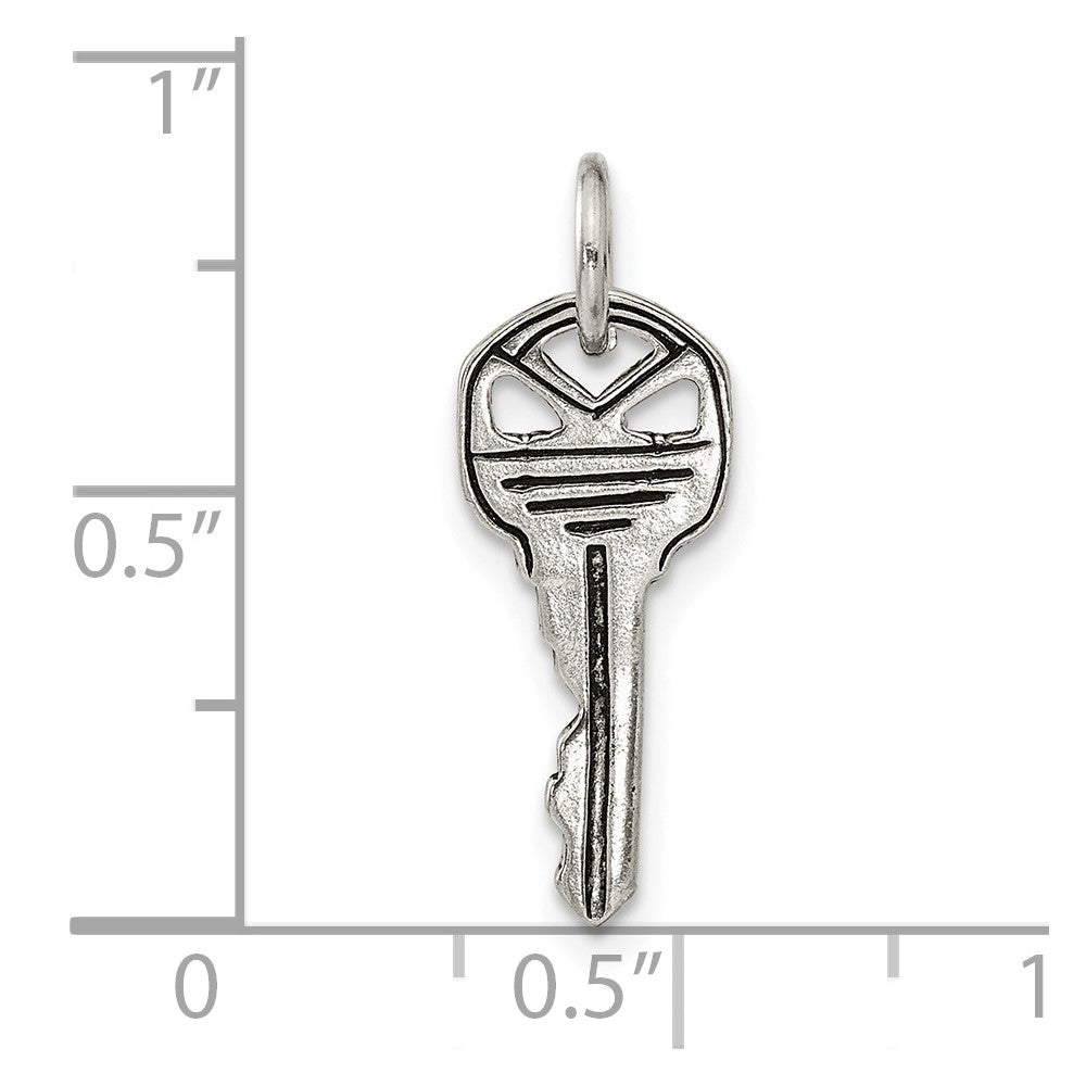 Sterlingsilber Antikisiert Key Charm