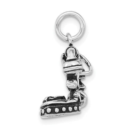 Sterlingsilber 3-d Poliert & Antikisiert Telephone Charm