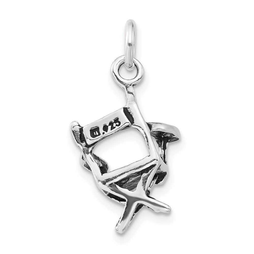 Sterlingsilber 3-d Poliert & Antikisiert Directors Chair Charm
