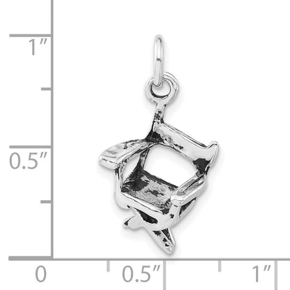 Sterlingsilber 3-d Poliert & Antikisiert Directors Chair Charm
