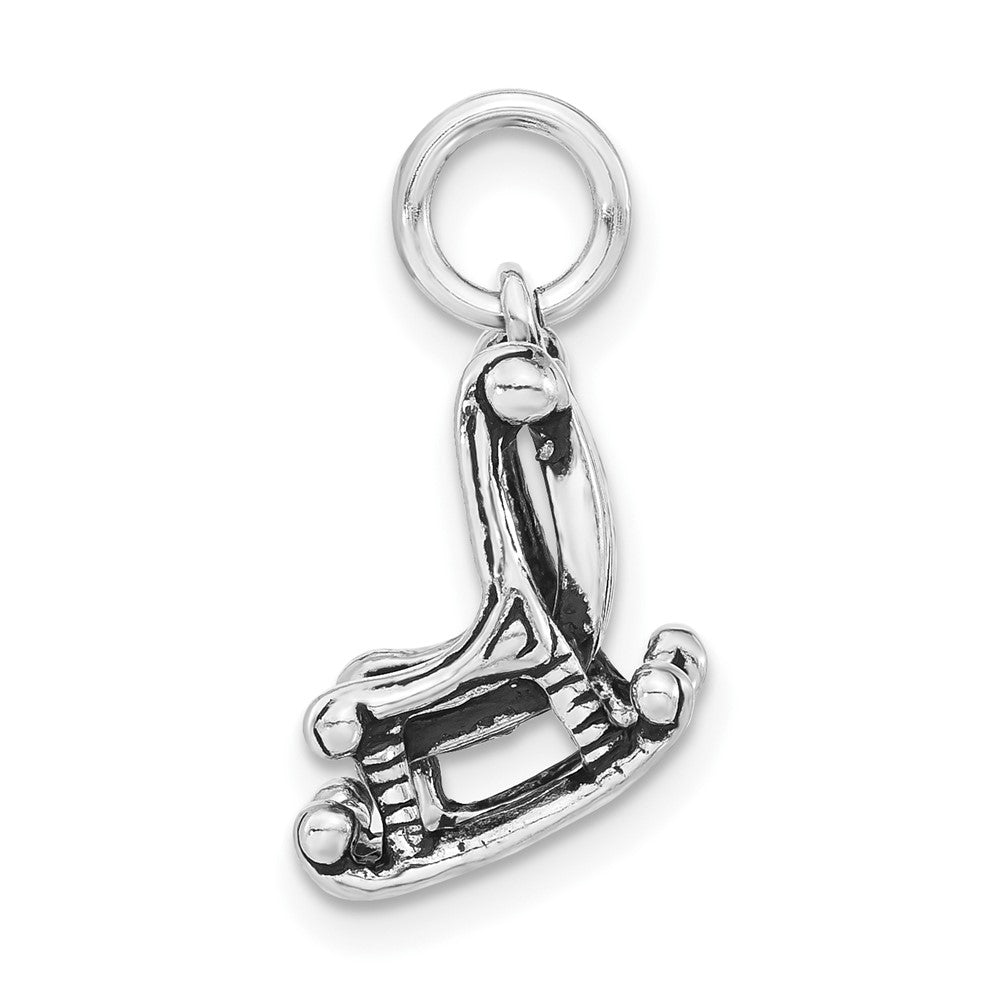 Sterlingsilber 3-d Poliert & Antikisiert Rocking Chair Charm