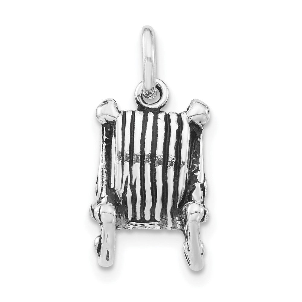 Sterlingsilber 3-d Poliert & Antikisiert Rocking Chair Charm