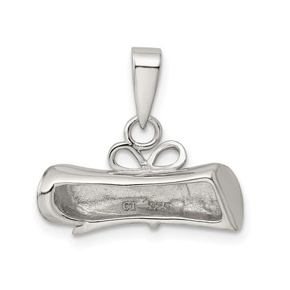 Sterlingsilber Rhodiniert Rolled-up Diploma Charm