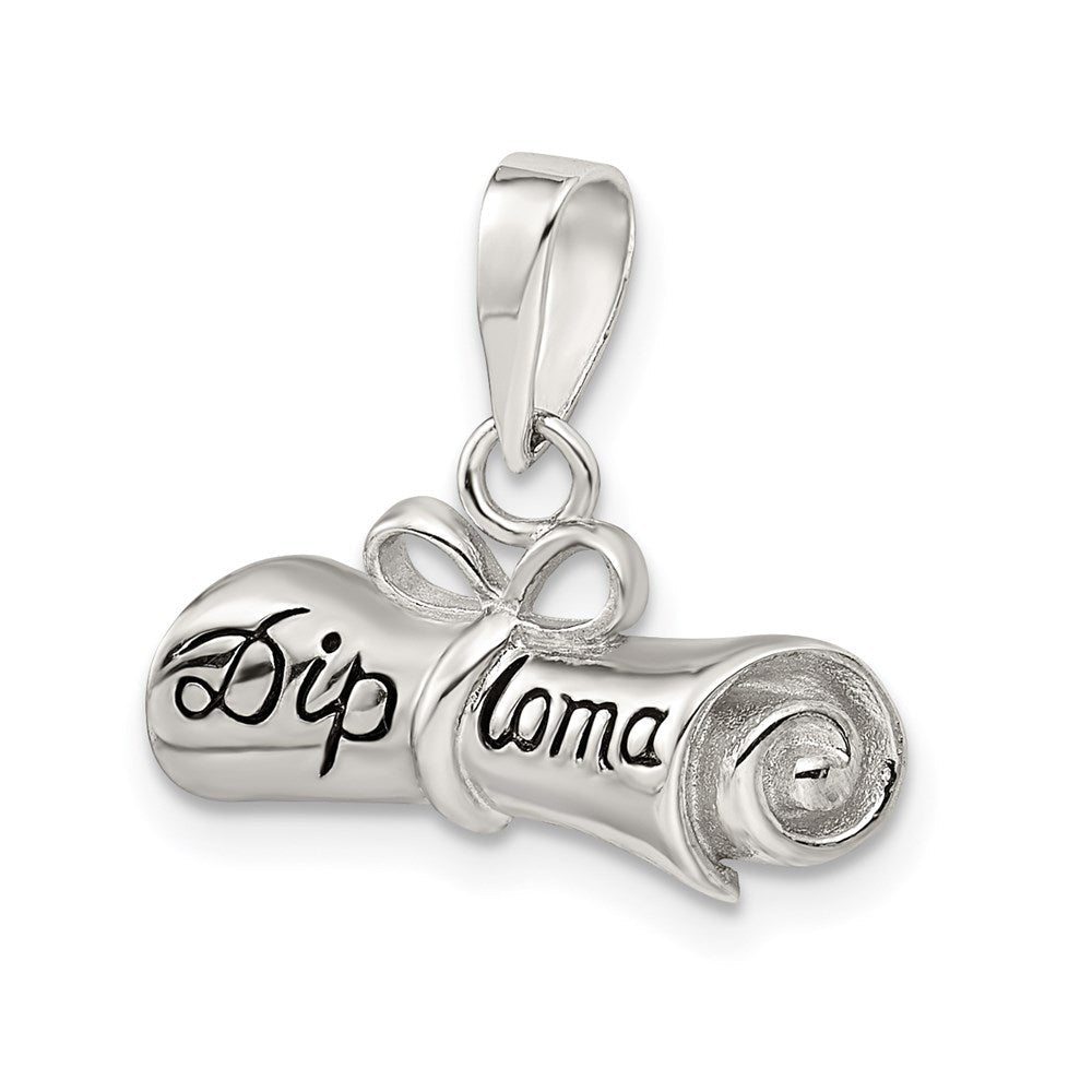 Sterlingsilber Rhodiniert Rolled-up Diploma Charm