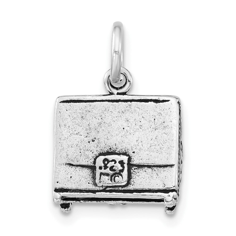 Sterlingsilber 3-d Antikisiert Klavier Charm