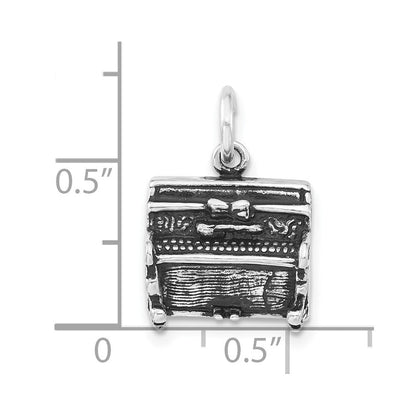 Sterlingsilber 3-d Antikisiert Klavier Charm