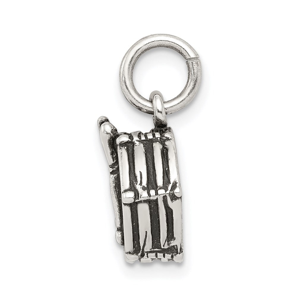 Sterlingsilber Antikisiert Drum Charm